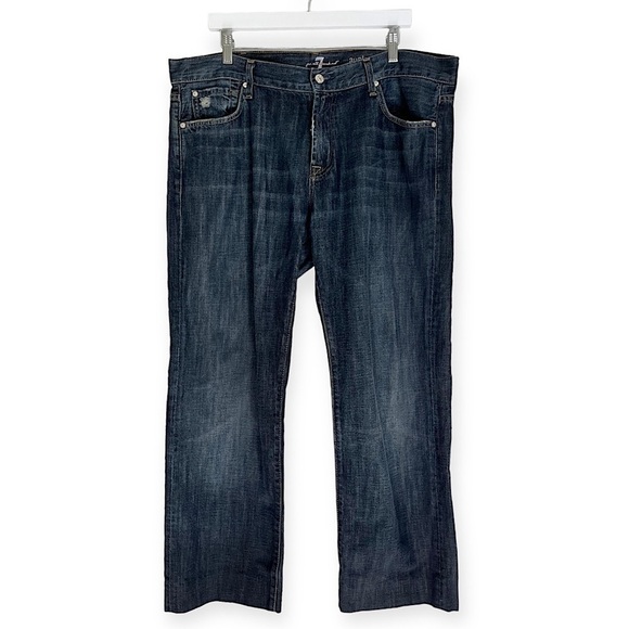 7 For All Mankind Men’s Austyn Straight Leg Distressed Jeans Medium Wash Blue 38 - Picture 1 of 9